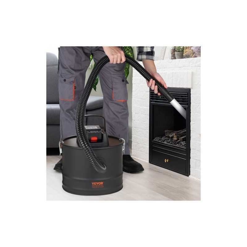 Sähköinen tuhkaimuri 15 l säiliö 10 kPa imuteho HEPA-suodatin lämpöä kestävä metalliletku