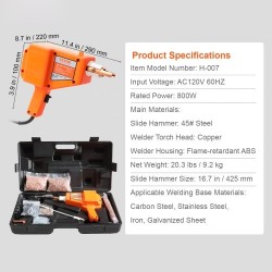 Nastapistehitsauslaite 800W 5 hitsaustilaa lommonkorjaussarja teräkselle sinkitylle pellille