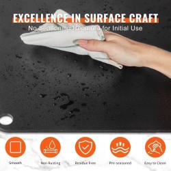 Pizzateräslevy 355 x 355 x 6 mm esimaustettu hiiliteräs uuniin ja grilliin