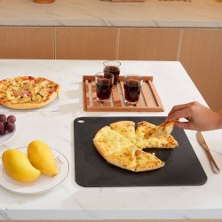 Pizzateräslevy 355 x 355 x 6 mm esimaustettu hiiliteräs uuniin ja grilliin