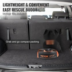 Talteenottosarja maastoajoneuvoille polyesterinen 7,6x914,4cm 13608kg 2 D-lenkkisakkelia 20000kg säilytyslaukku