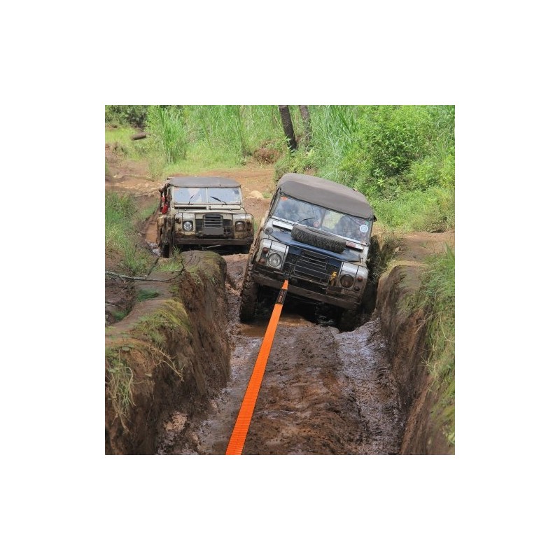 Talteenottosarja maastoajoneuvoille polyesterinen 7,6x914,4cm 13608kg 2 D-lenkkisakkelia 20000kg säilytyslaukku