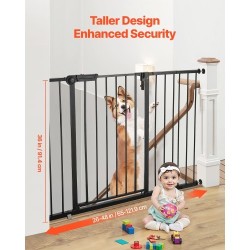 Turvaportti säädettävä leveys 65–122 cm korkeus 91 cm musta yhdellä kädellä avattava