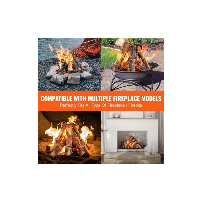 Keramiikkahalkosarja 8 kpl lämmönkestävä tammipuun ulkonäkö kaasukamiinoihin