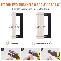 Kaapinvedin ruostumatonta terästä 128 mm reikaväli 10 kpl mattamusta ohut neliömäinen