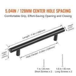 Kaapinvedin ruostumattomasta teräksestä 128 mm keskietäisyys mattamusta 30 kpl keittiöön