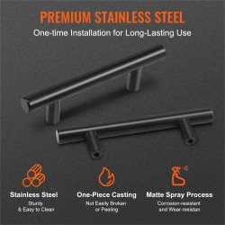 Kaapinvedin ruostumattomasta teräksestä 128 mm keskietäisyys mattamusta 30 kpl keittiöön