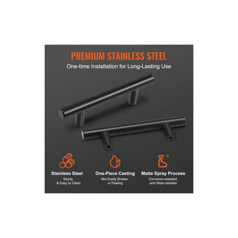 Kaapinvedin ruostumattomasta teräksestä 128 mm keskietäisyys mattamusta 30 kpl keittiöön