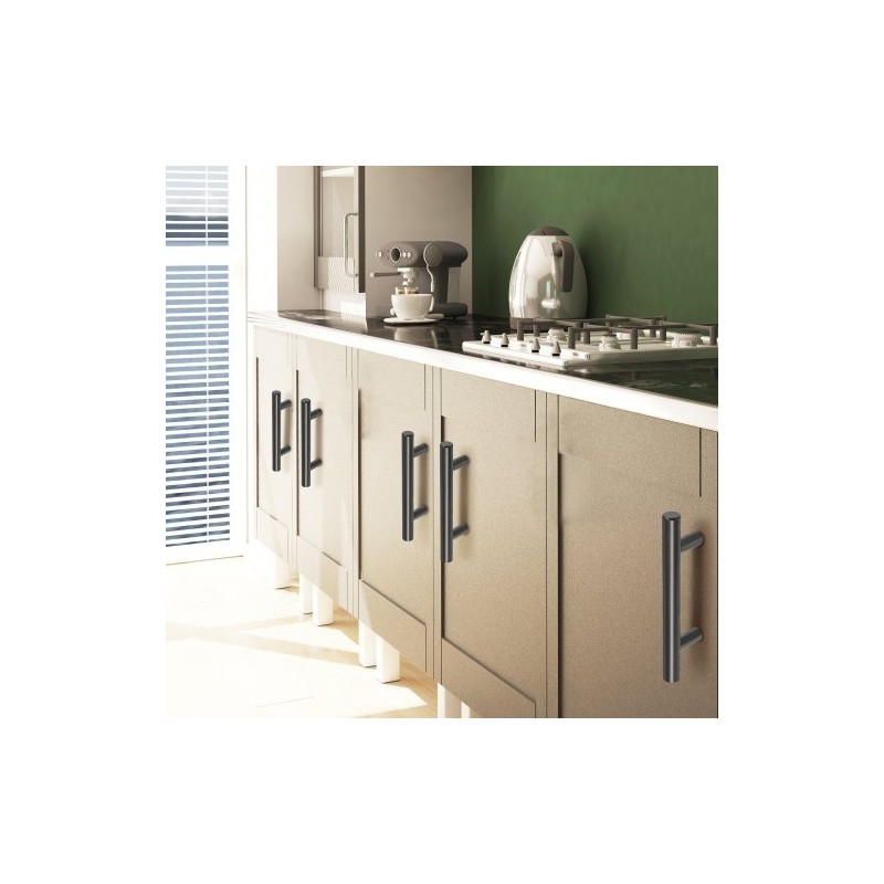 Kaapinvedin ruostumattomasta teräksestä 128 mm keskietäisyys mattamusta 30 kpl keittiöön