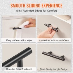 Kaapinvetimet ruostumattomasta teräksestä 76 mm keskeltä keskelle 30 kpl mattamusta