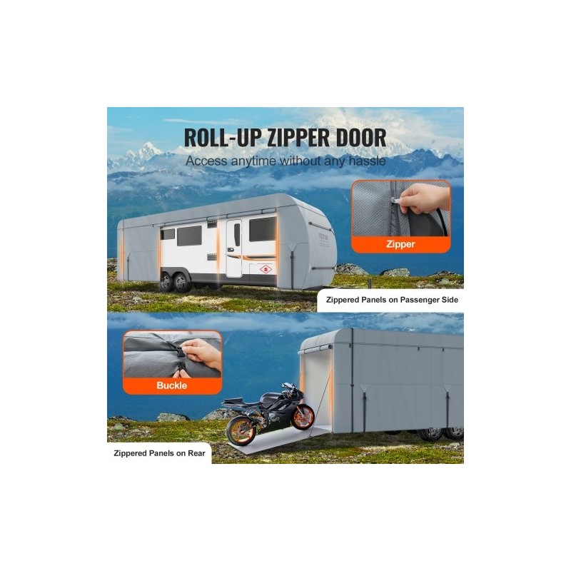 Matkailuauton suojapeite kuitukangas 9,1–9,8 m vesitiivis UV-suojattu 4-kerroksinen yläosa