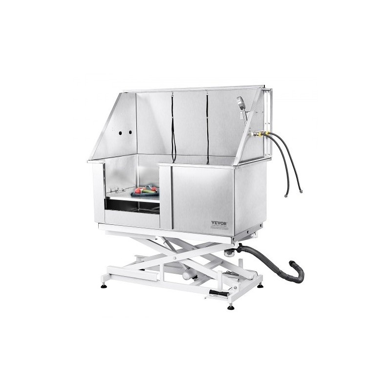 Koiran pesuallas ruostumaton teräs 1270 mm sähkökorkeussäädettävä 150 kg vasen ovi