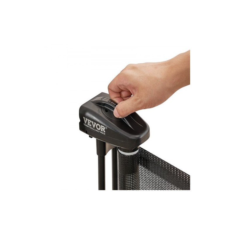 Verkollinen sisäänvedettävä turvaportti 86,9cm korkea 195,1cm leveä musta lapsille ja lemmikeille