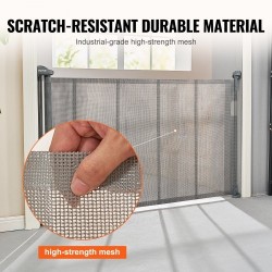 Vedettävä verkkoinen turvaportti korkeus 86,9 cm leveys jopa 152,4 cm harmaa sisäkäyttöön
