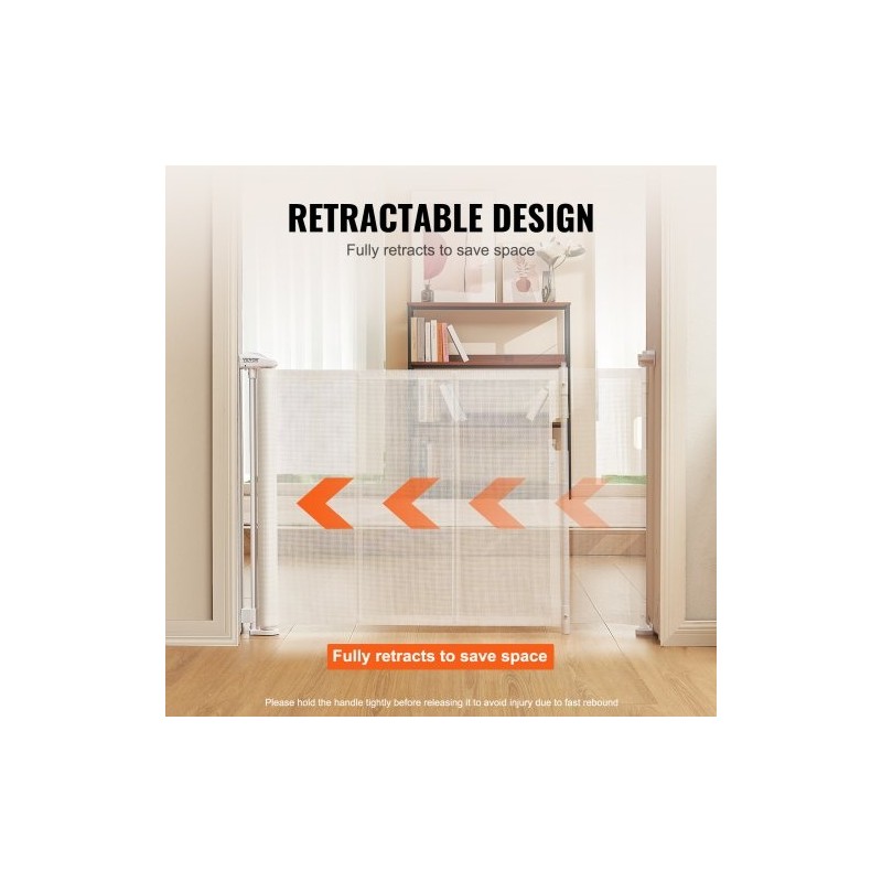 Sisäänvedettävä verkkoportti lapsille ja lemmikeille 87 senttimetriä korkea jopa 295 senttimetriä leveä