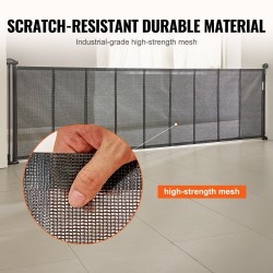 Rullautuva verkkoportti korkeus 87 cm ulottuu 295 cm musta lapsille ja lemmikeille