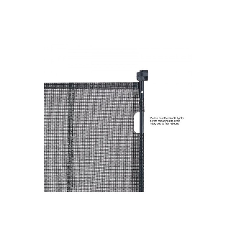 Rullautuva verkkoportti korkeus 87 cm ulottuu 295 cm musta lapsille ja lemmikeille