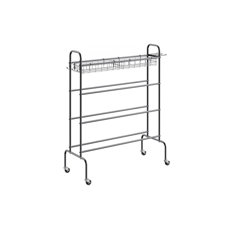 Pallo- ja urheiluvälineteline neljä tasoa hiiliteräs pyörillä irrotettavat korit