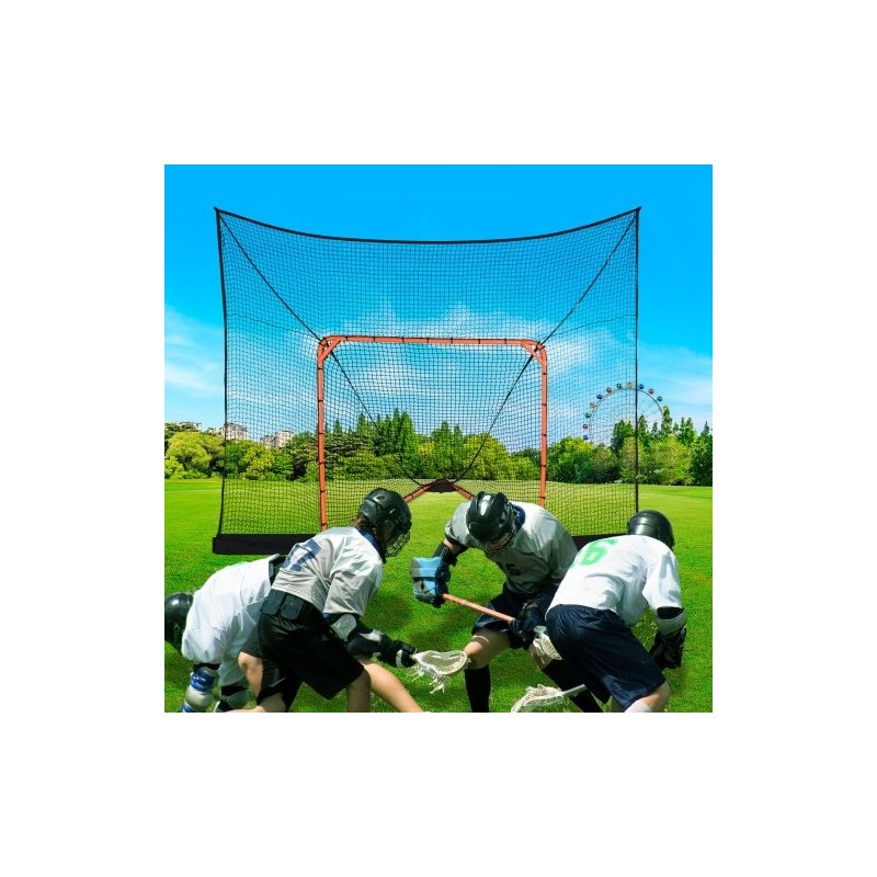 Maalitaustaverkko lacrosseen ja jääkiekkoon solmuton polyesteriverkko 12x9 jalkaa 14 karabiinihakaa