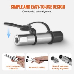 Rasvaprässin 1/8-tuumainen NPT-liitin jousiteräs, 3-leukainen, 2 kpl