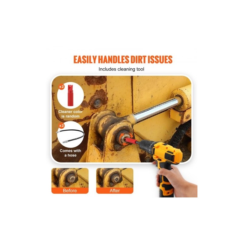 Rasvaprässin 1/8-tuumainen NPT-liitin jousiteräs, 3-leukainen, 2 kpl