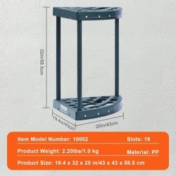 Puutarhatyökaluteline PP-muovi 19 paikkaa pitkävartisille työkaluille tornimallinen