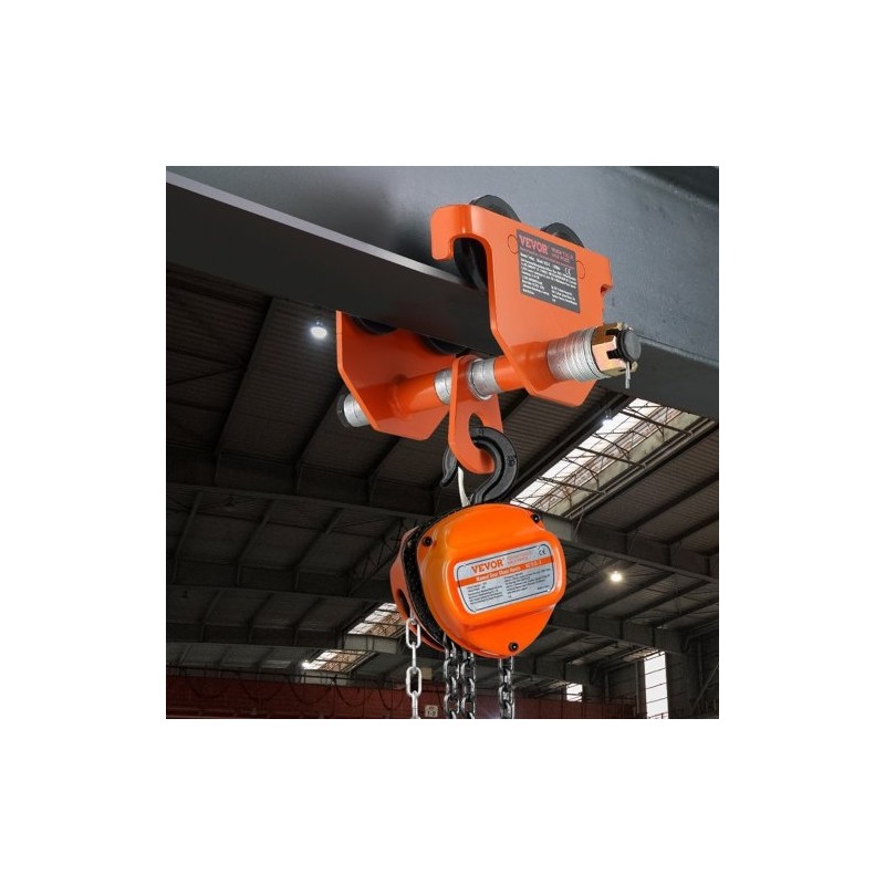 Käsikäyttöinen siltanosturin vaunu seosterästä 2 t kantavuus säädettävä laipan leveys 6,3–20,3 cm