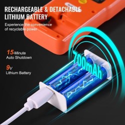 Kolmitoiminen EMF-mittari EF MF RF 5Hz–3.5GHz ladattava LCD-näytöllä