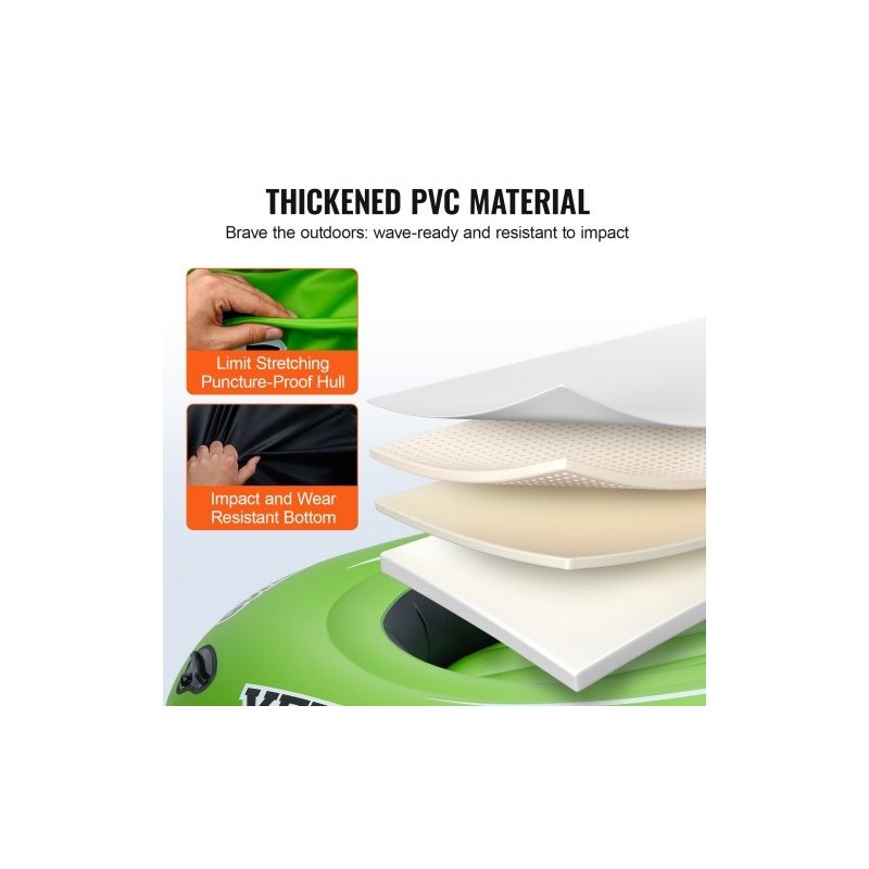 Ilmatäytteinen PVC-vene neljälle 499 kg kantavuus alumiinimelat