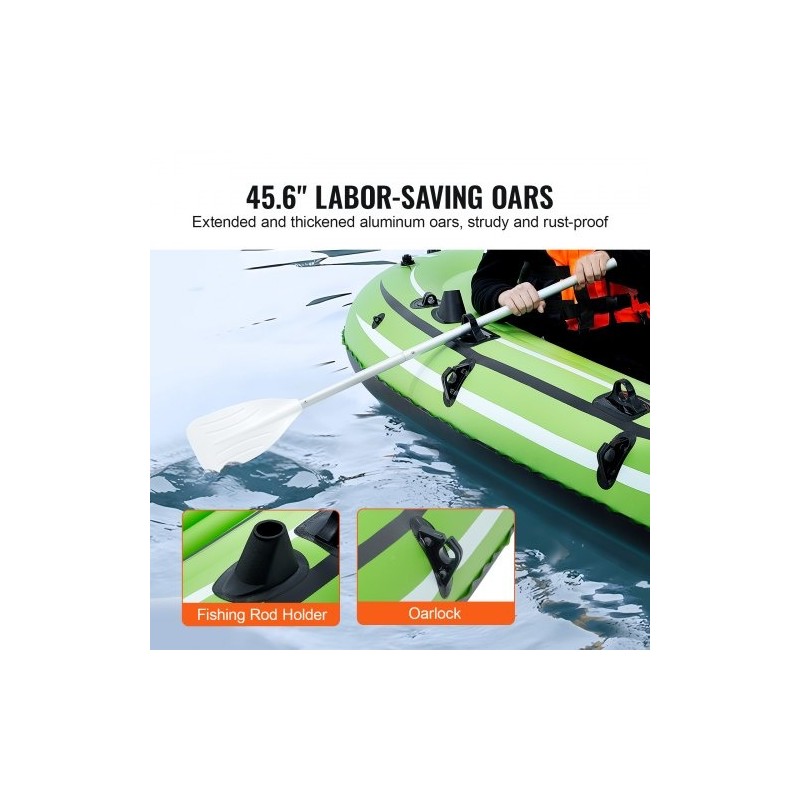 Ilmatäytteinen PVC-vene neljälle 499 kg kantavuus alumiinimelat