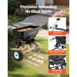 Vedettävä levitin 59 kg säiliö 13 tuuman pneumaattiset renkaat 0–3 m levitysleveys