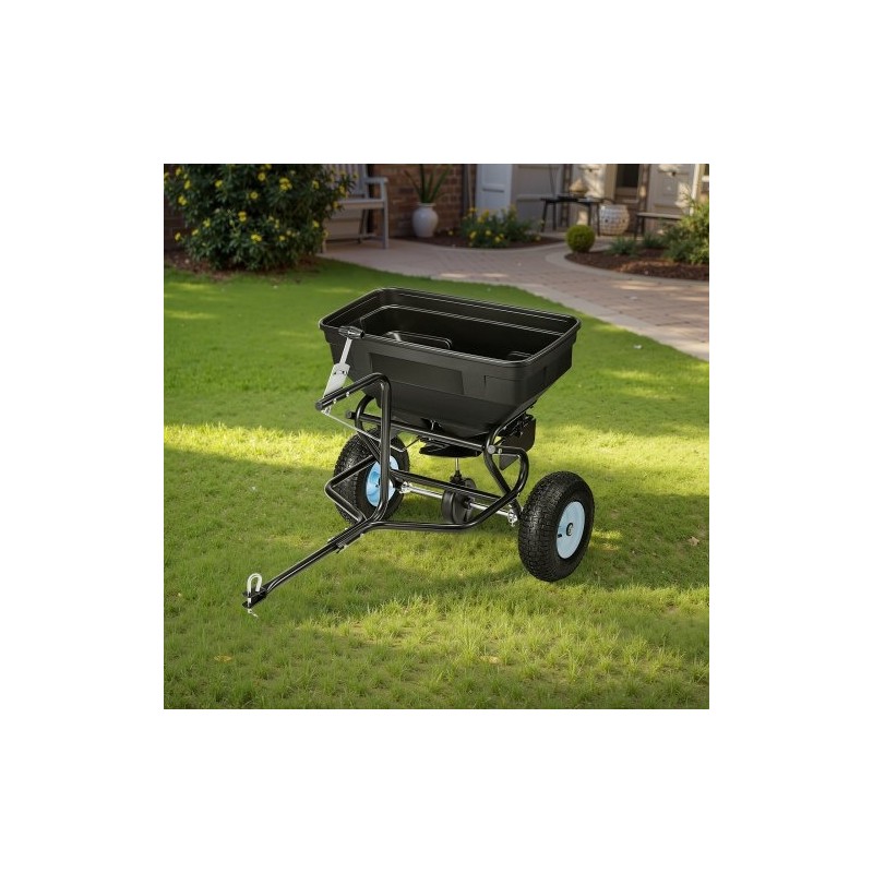 Vedettävä levitin 59 kg säiliö 13 tuuman pneumaattiset renkaat 0–3 m levitysleveys