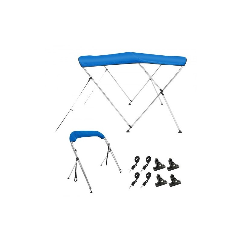 Bimini-venehuppu 900D polyesterikangas 3-kaareinen alumiinirunko 1,83 m pituus 137-152 cm leveys