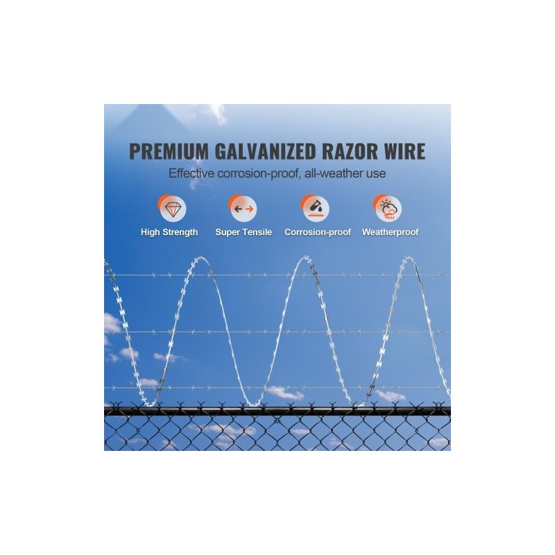 Kuumasinkitty partalanka 45 metriä 3 kelaa spiraalirakenne aidan korotukseen