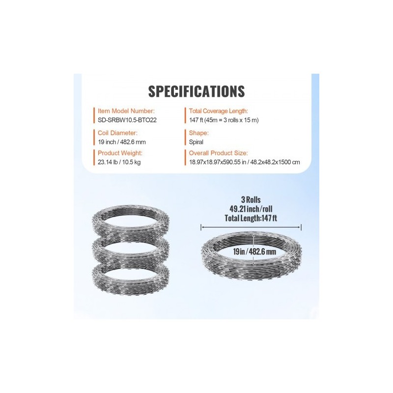 Kuumasinkitty partalanka 45 metriä 3 kelaa spiraalirakenne aidan korotukseen