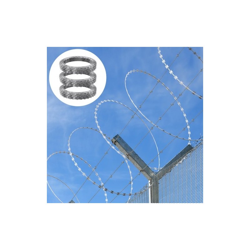 Kuumasinkitty partalanka 45 metriä 3 kelaa spiraalirakenne aidan korotukseen