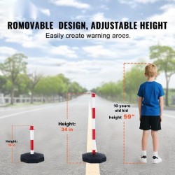 Liikenteen ohjaustolpat kaksi kappaletta polyeteeni ja polypropeeni säädettävä korkeus täytettävällä jalustalla