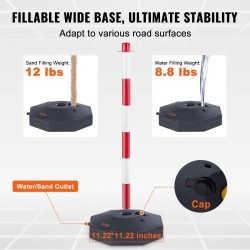 Liikenteen ohjaustolpat kaksi kappaletta polyeteeni ja polypropeeni säädettävä korkeus täytettävällä jalustalla
