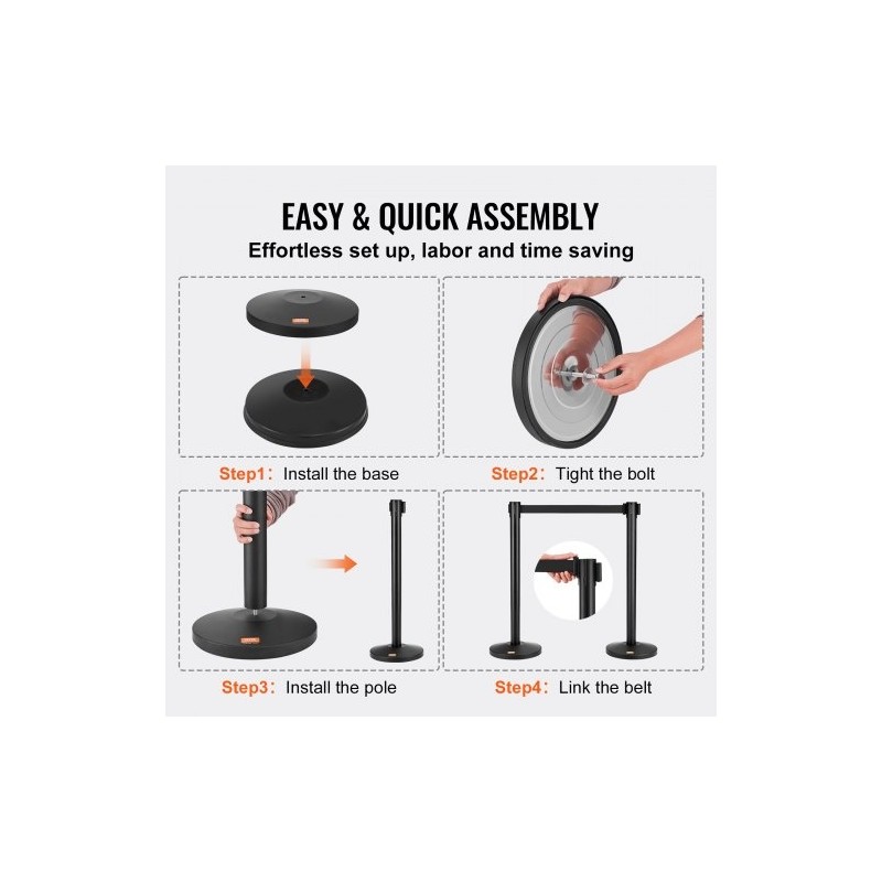 Jonotolpat hiiliterästä 2 kpl betonilla täytetyillä jalustoilla sisäänkelautuvalla 3,3 m hihnalla