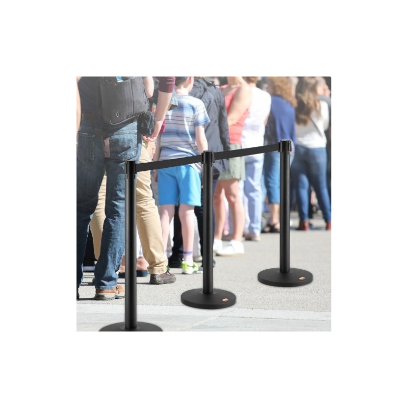 Jonotolpat hiiliterästä 2 kpl betonilla täytetyillä jalustoilla sisäänkelautuvalla 3,3 m hihnalla