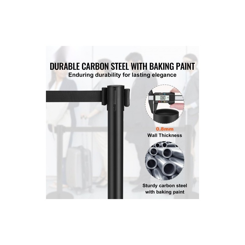 Jononohjaustolpat hiiliterästä 2 kappaletta 2 m nauha betonitäytteiset jalustat