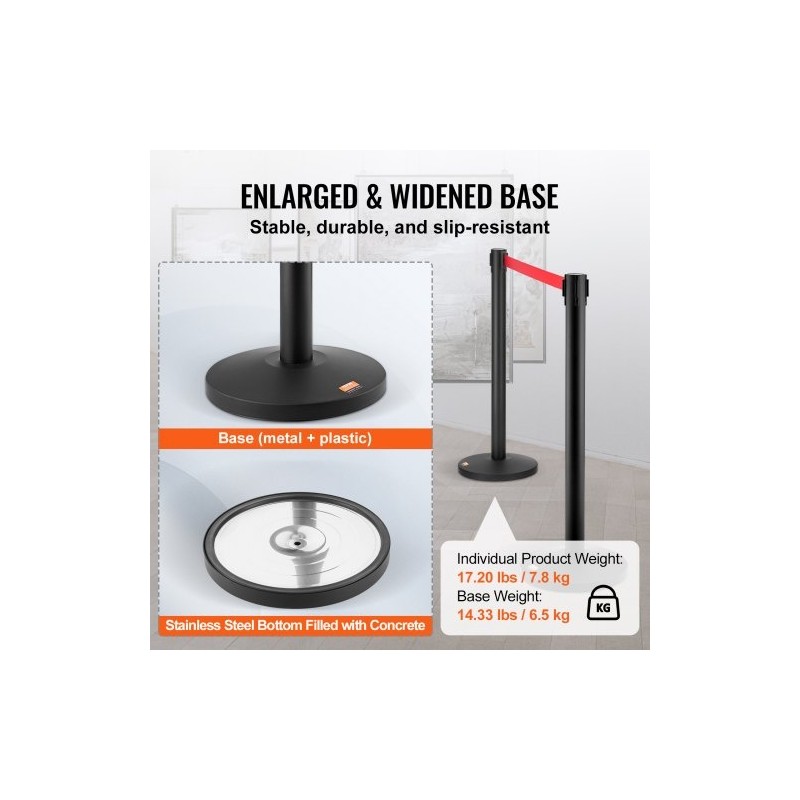 Jonojen ohjaustolpat hiiliteräspylväs betonitäytteiset jalustat 2 kpl 3,35 m punainen polyesterinauha