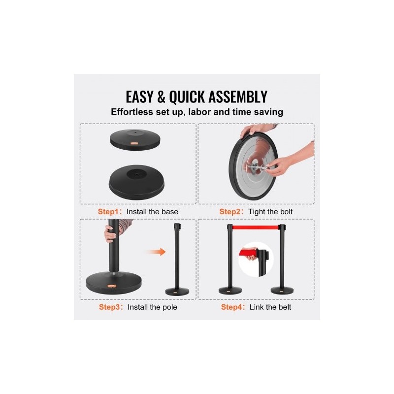 Jonojen ohjaustolpat hiiliteräspylväs betonitäytteiset jalustat 2 kpl 3,35 m punainen polyesterinauha