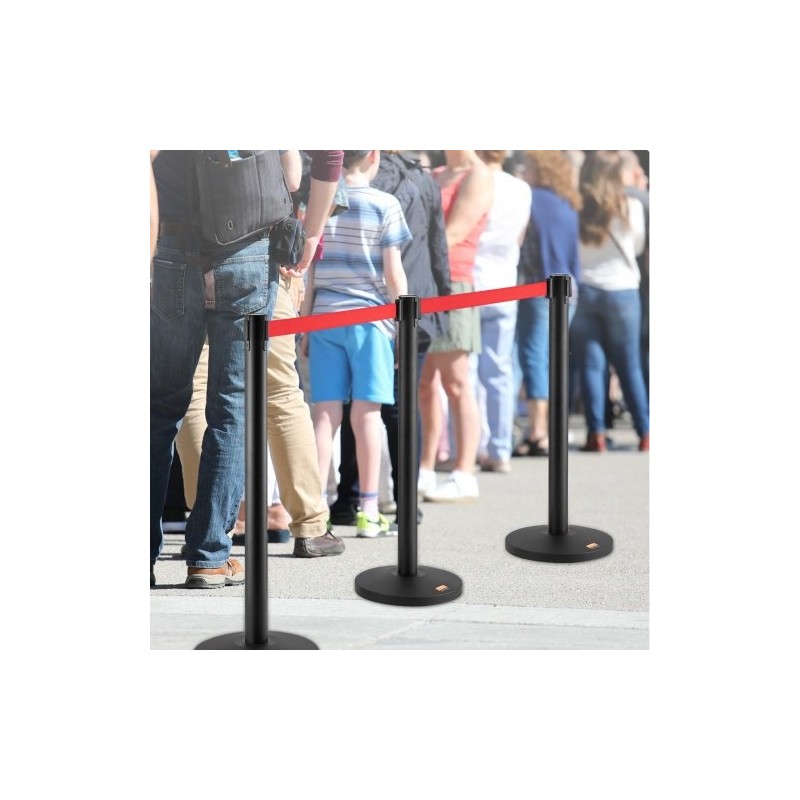 Jonojen ohjaustolpat hiiliteräspylväs betonitäytteiset jalustat 2 kpl 3,35 m punainen polyesterinauha