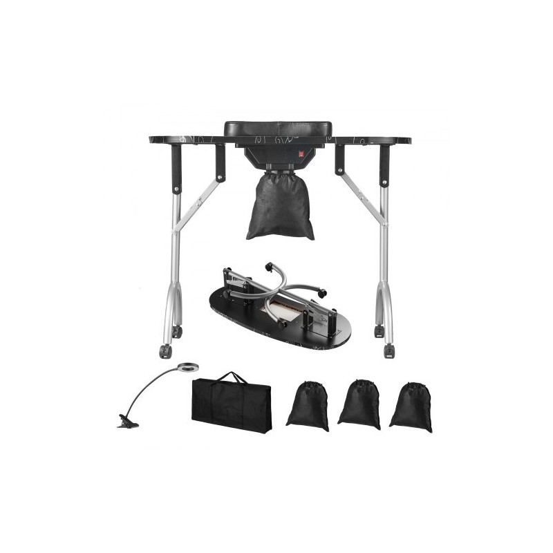 Kokoontaitettava MDF manikyyripöytä sähköisellä pölynkerääjällä ja taipuisalla LED valolla