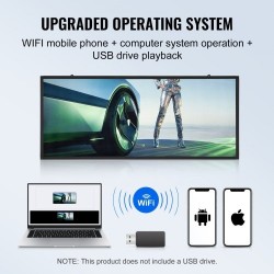 LED-mainoskyltti ohjelmoitava täysvärinen P6 99x41 cm langaton USB-ohjaus