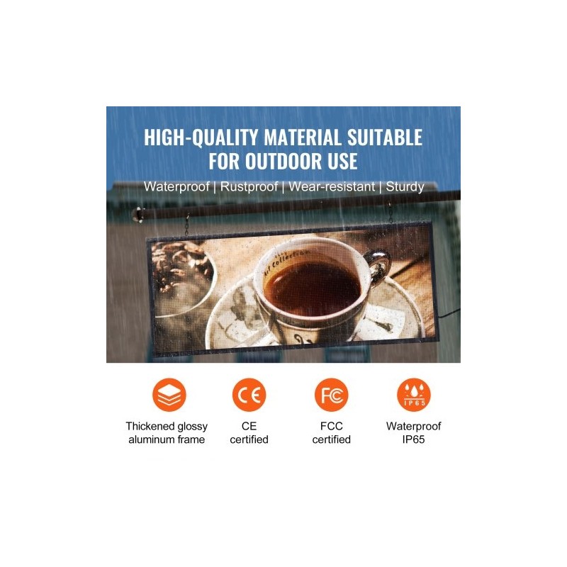 LED-mainoskyltti ohjelmoitava täysvärinen P6 99x41 cm langaton USB-ohjaus