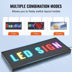 LED-mainoskyltti ohjelmoitava täysvärinen P6 99x41 cm langaton USB-ohjaus