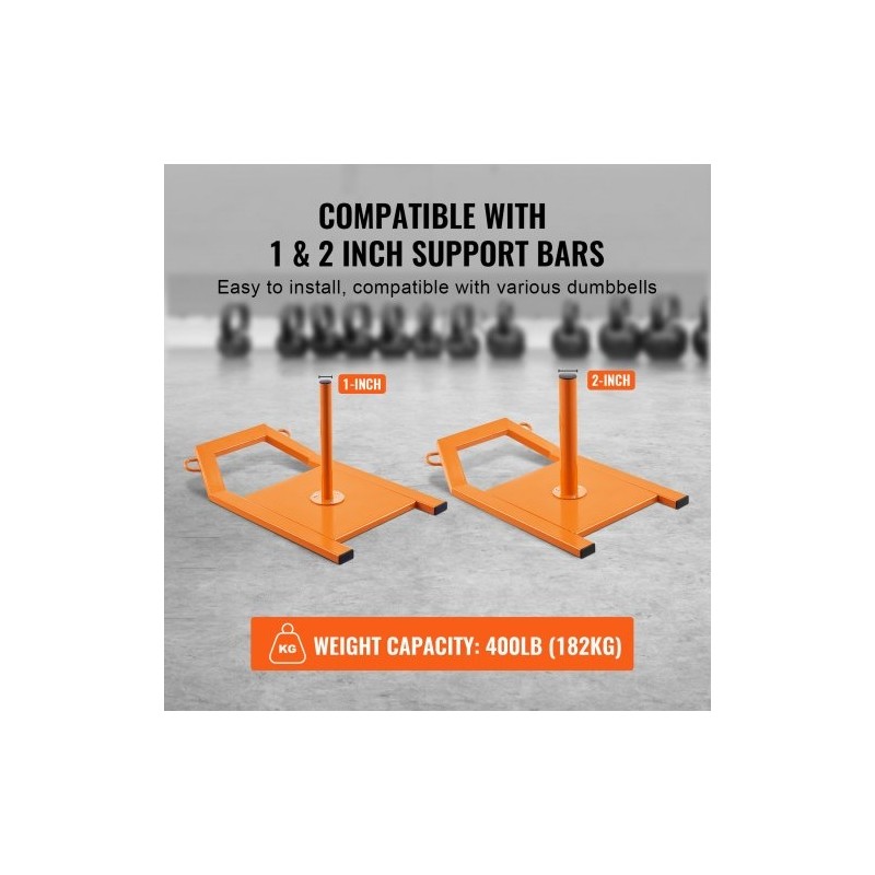 Vetoreki teräsrunkoinen jauhepinnoitettu oranssi soveltuu yhden ja kahden tuuman levypainoille