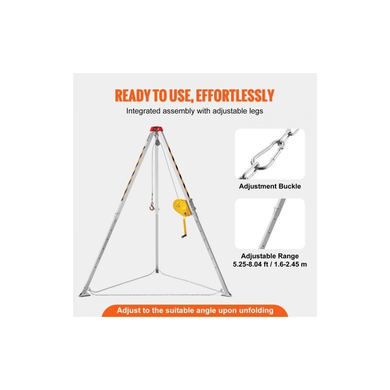 Kolmijalkasarja suljettuihin tiloihin metallirunko 1179 kg 30 m vaijeri